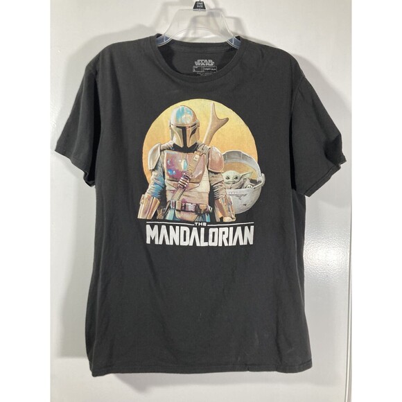 Star Wars: The Mandalorian Men’s Graphic Tee T-Shirt (L) • Baby Yoda Grogu • EUC - Picture 1 of 4